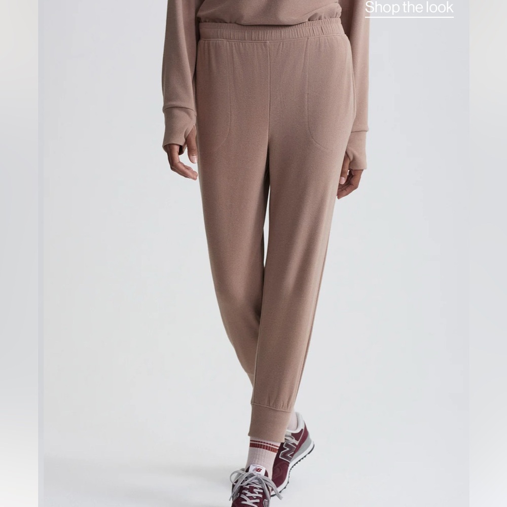 NWT Varley Brushed Rib Slim Cuff 25” Pant S Shadow Rose Marl